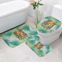 Personalized Polynesia 50th Birthday Bathroom Set Vintage Hawaiian Floral Ukulele Tropical Sunset Art TS04 - Polynesian Pride