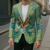 Personalized Polynesia 50th Birthday Blazer Vintage Hawaiian Floral Ukulele Tropical Sunset Art TS04 - Polynesian Pride