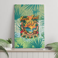 Personalized Polynesia 50th Birthday Canvas Wall Art Vintage Hawaiian Floral Ukulele Tropical Sunset Art TS04 - Polynesian Pride