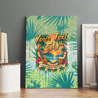 Personalized Polynesia 50th Birthday Canvas Wall Art Vintage Hawaiian Floral Ukulele Tropical Sunset Art TS04 - Polynesian Pride