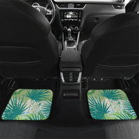 Personalized Polynesia 50th Birthday Car Mats Vintage Hawaiian Floral Ukulele Tropical Sunset Art TS04 Set 2pcs - Back Green - Polynesian Pride
