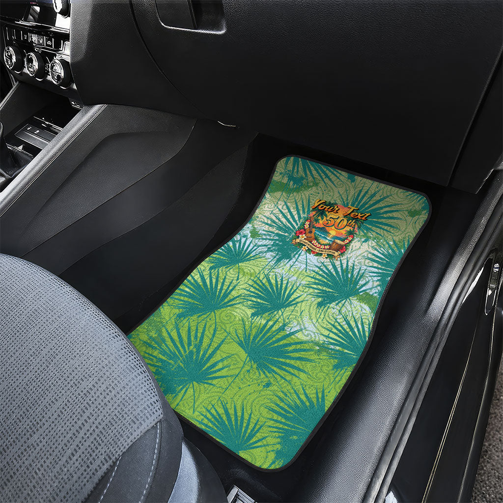Personalized Polynesia 50th Birthday Car Mats Vintage Hawaiian Floral Ukulele Tropical Sunset Art TS04 - Polynesian Pride