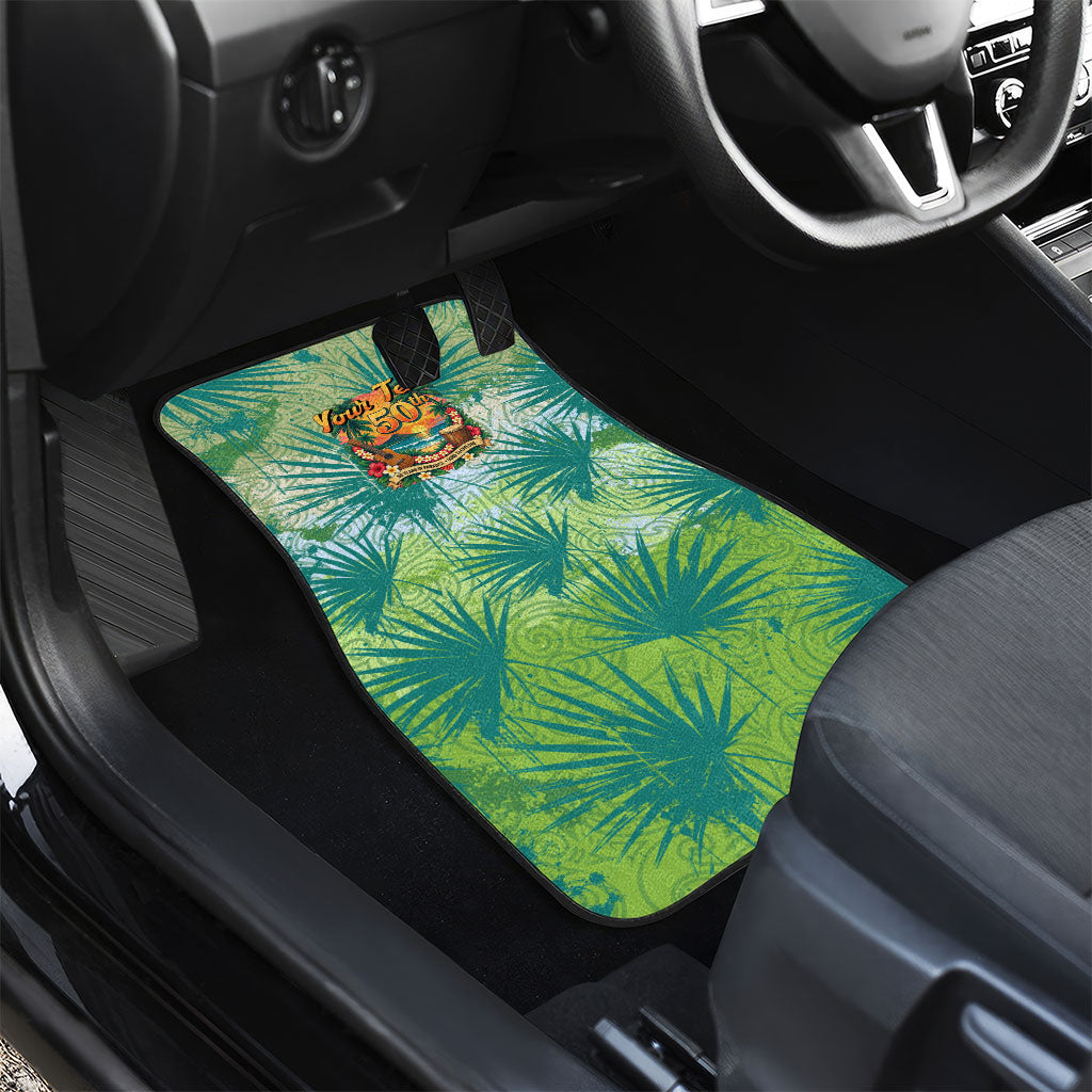 Personalized Polynesia 50th Birthday Car Mats Vintage Hawaiian Floral Ukulele Tropical Sunset Art TS04 - Polynesian Pride
