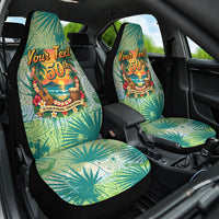 Personalized Polynesia 50th Birthday Car Seat Cover Vintage Hawaiian Floral Ukulele Tropical Sunset Art TS04 One Size Green - Polynesian Pride