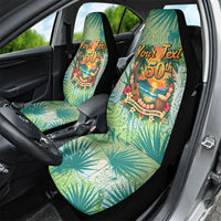 Personalized Polynesia 50th Birthday Car Seat Cover Vintage Hawaiian Floral Ukulele Tropical Sunset Art TS04 - Polynesian Pride