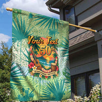 Personalized Polynesia 50th Birthday Garden Flag Vintage Hawaiian Floral Ukulele Tropical Sunset Art TS04 - Polynesian Pride