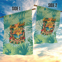 Personalized Polynesia 50th Birthday Garden Flag Vintage Hawaiian Floral Ukulele Tropical Sunset Art TS04 - Polynesian Pride
