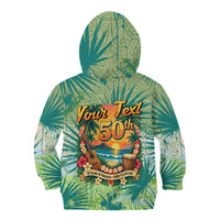 Personalized Polynesia 50th Birthday Kid Hoodie Vintage Hawaiian Floral Ukulele Tropical Sunset Art TS04 - Polynesian Pride