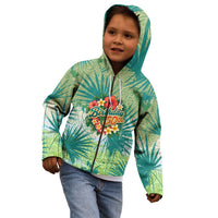 Personalized Polynesia 50th Birthday Kid Hoodie Vintage Hawaiian Floral Ukulele Tropical Sunset Art TS04 - Polynesian Pride