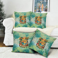 Personalized Polynesia 50th Birthday Pillow Cover Vintage Hawaiian Floral Ukulele Tropical Sunset Art TS04 - Polynesian Pride