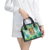 Personalized Polynesia 50th Birthday Shoulder Handbag Vintage Hawaiian Floral Ukulele Tropical Sunset Art TS04 - Polynesian Pride