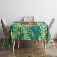 Personalized Polynesia 50th Birthday Tablecloth Vintage Hawaiian Floral Ukulele Tropical Sunset Art TS04 - Polynesian Pride