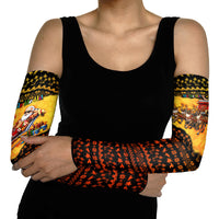 Tropical Christmas In July Santa Claus Arm Sleeves Festive Hawaiian With Beach Reindeer Sleigh