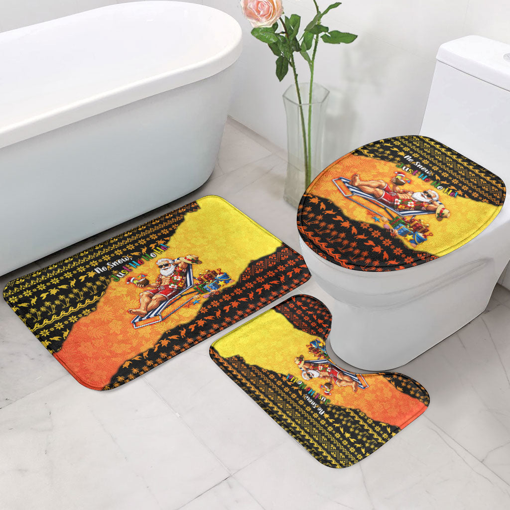 Tropical Christmas In July Santa Claus Bathroom Set Festive Hawaiian With Beach Reindeer Sleigh
