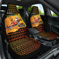 Tropical Christmas In July Santa Claus Car Seat Cover Festive Hawaiian With Beach Reindeer Sleigh