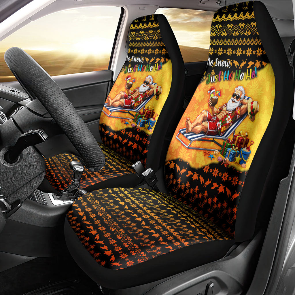Tropical Christmas In July Santa Claus Car Seat Cover Festive Hawaiian With Beach Reindeer Sleigh
