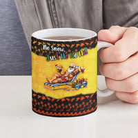 Tropical Christmas In July Santa Claus Ceramic Mug Festive Hawaiian With Beach Reindeer Sleigh TS04 - Polynesian Pride