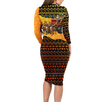 Tropical Christmas In July Santa Claus Family Matching Long Sleeve Bodycon Dress and Hawaiian Shirt Festive Hawaiian With Beach Reindeer Sleigh TS04 - Polynesian Pride