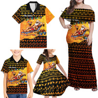 Tropical Christmas In July Santa Claus Family Matching Off Shoulder Maxi Dress and Hawaiian Shirt Festive Hawaiian With Beach Reindeer Sleigh TS04 - Polynesian Pride