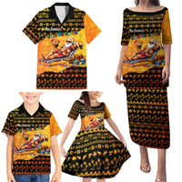 Tropical Christmas In July Santa Claus Family Matching Puletasi and Hawaiian Shirt Festive Hawaiian With Beach Reindeer Sleigh TS04 - Polynesian Pride
