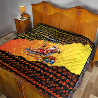 Tropical Christmas In July Santa Claus Quilt Festive Hawaiian With Beach Reindeer Sleigh TS04 - Polynesian Pride