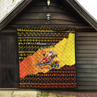 Tropical Christmas In July Santa Claus Quilt Festive Hawaiian With Beach Reindeer Sleigh TS04 - Polynesian Pride