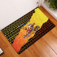 Tropical Christmas In July Santa Claus Rubber Doormat Festive Hawaiian With Beach Reindeer Sleigh
