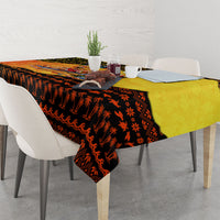 Tropical Christmas In July Santa Claus Tablecloth Festive Hawaiian With Beach Reindeer Sleigh TS04 - Polynesian Pride