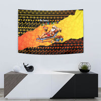 Tropical Christmas In July Santa Claus Tapestry Festive Hawaiian With Beach Reindeer Sleigh