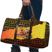 Tropical Christmas In July Santa Claus Travel Bag Festive Hawaiian With Beach Reindeer Sleigh