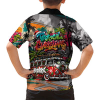 Tropical Christmas In July Candy Cane Surf Family Matching Mermaid Dress and Hawaiian Shirt Vibrant Street Art Beach Graffiti Graphic TS04 - Polynesian Pride