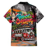 Tropical Christmas In July Candy Cane Surf Family Matching Off Shoulder Short Dress and Hawaiian Shirt Vibrant Street Art Beach Graffiti Graphic TS04 - Polynesian Pride