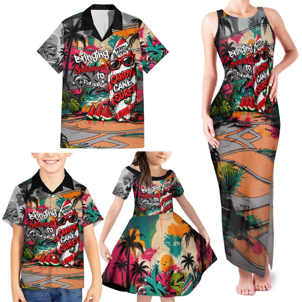 Tropical Christmas In July Candy Cane Surf Family Matching Tank Maxi Dress and Hawaiian Shirt Vibrant Street Art Beach Graffiti Graphic TS04 - Polynesian Pride