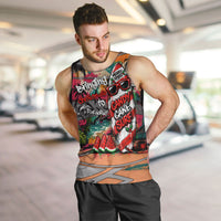 Tropical Christmas In July Candy Cane Surf Men Tank Top Vibrant Street Art Beach Graffiti Graphic
