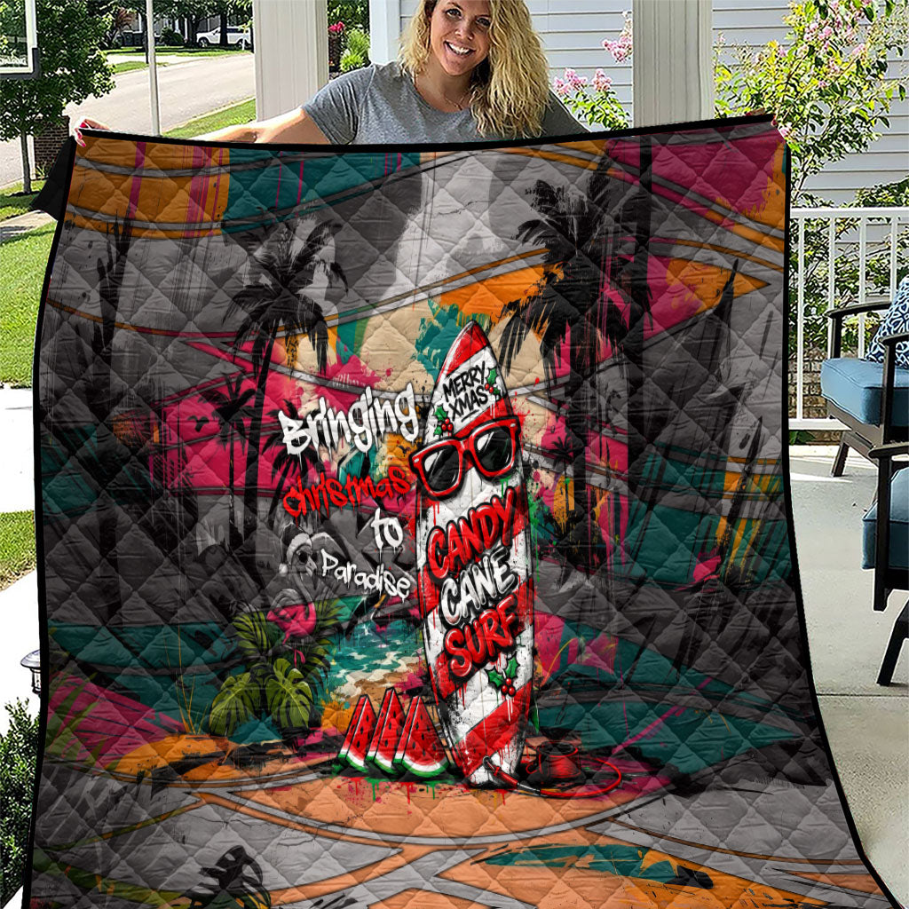 Tropical Christmas In July Candy Cane Surf Quilt Vibrant Street Art Beach Graffiti Graphic TS04 Orange Grey - Polynesian Pride