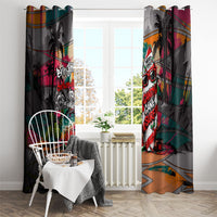 Tropical Christmas In July Candy Cane Surf Window Curtain Vibrant Street Art Beach Graffiti Graphic