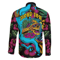 Pineapple Skull Family Matching Mermaid Dress and Hawaiian Shirt Sumer Time TS04 - Polynesian Pride