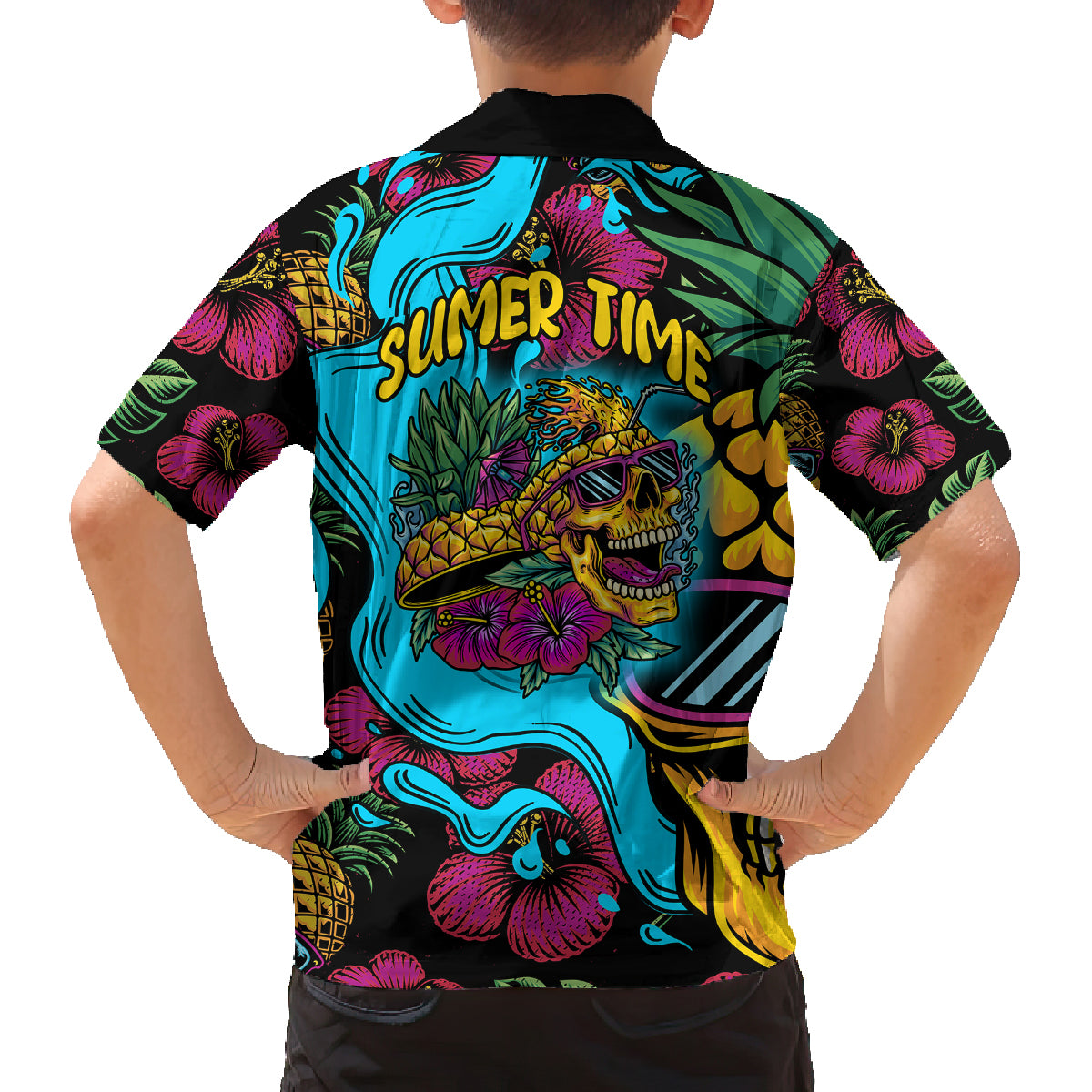 Pineapple Skull Kid Hawaiian Shirt Sumer Time TS04 - Polynesian Pride