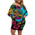 Pineapple Skull Off Shoulder Short Dress Sumer Time TS04 - Polynesian Pride