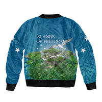 Micronesia Independence Day Bomber Jacket FSM Patriotic Pacific Island Nan Madol Ruins Seabird Tropical TS04 - Polynesian Pride