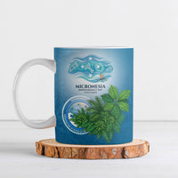 Micronesia Independence Day Ceramic Mug FSM Patriotic Pacific Island Nan Madol Ruins Seabird Tropical TS04 Blue Green - Polynesian Pride