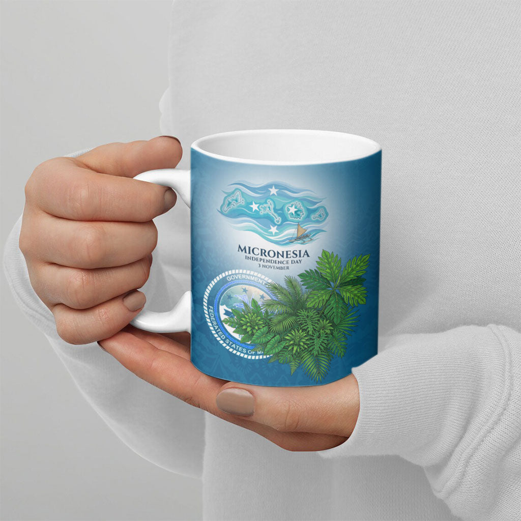 Micronesia Independence Day Ceramic Mug FSM Patriotic Pacific Island Nan Madol Ruins Seabird Tropical TS04 - Polynesian Pride