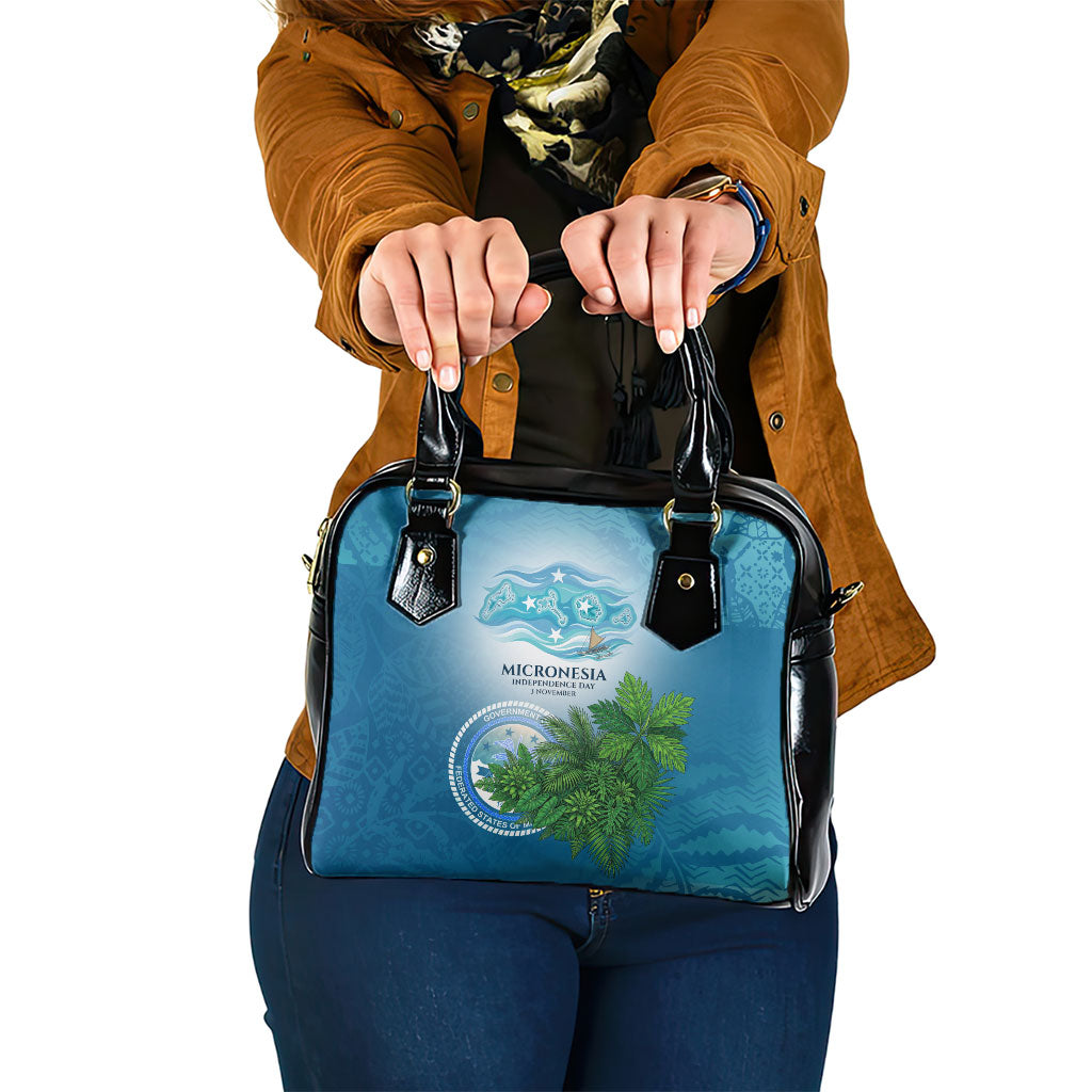 Micronesia Independence Day Shoulder Handbag FSM Patriotic Pacific Island Nan Madol Ruins Seabird Tropical