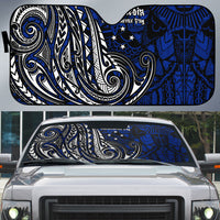Micronesia Independence Day FSM Auto Sun Shade Tribal Tattoo Pattern Flag Seal Heritage TS04 Blue Black - Polynesian Pride