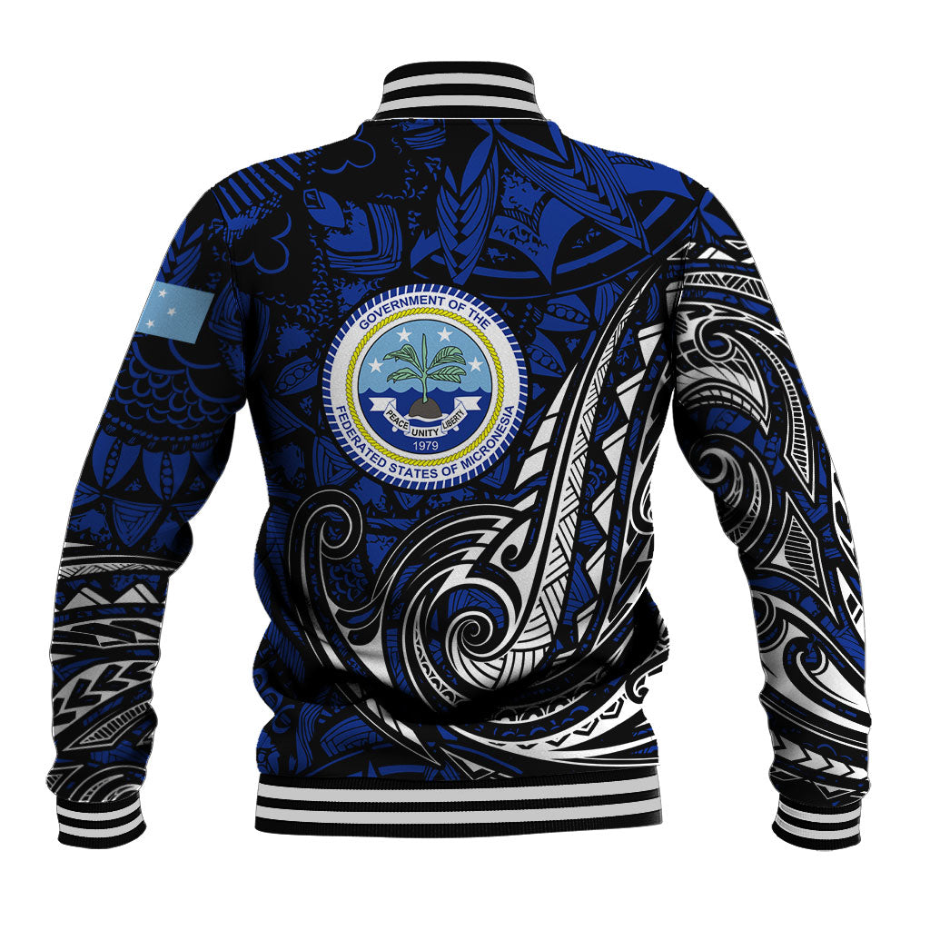 Micronesia Independence Day FSM Baseball Jacket Tribal Tattoo Pattern Flag Seal Heritage TS04 - Polynesian Pride