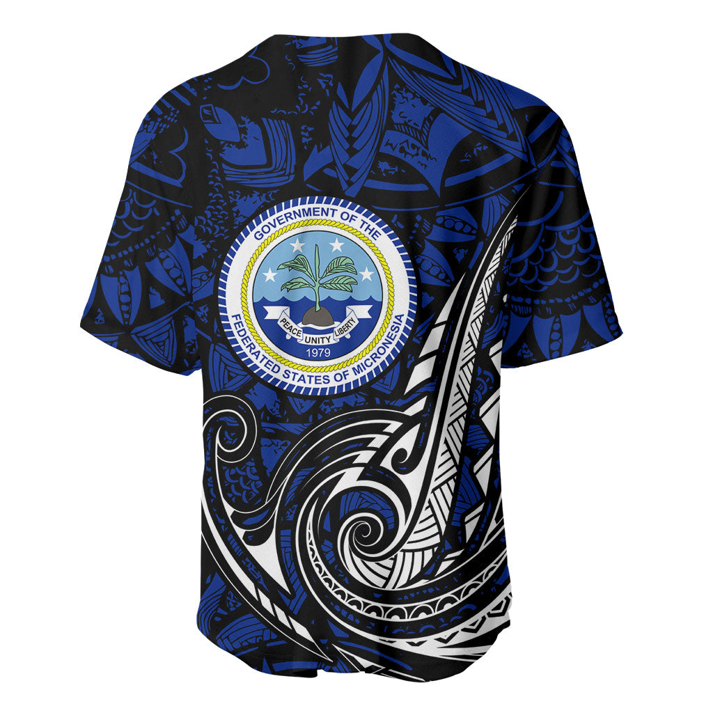 Micronesia Independence Day FSM Baseball Jersey Tribal Tattoo Pattern Flag Seal Heritage TS04 - Polynesian Pride