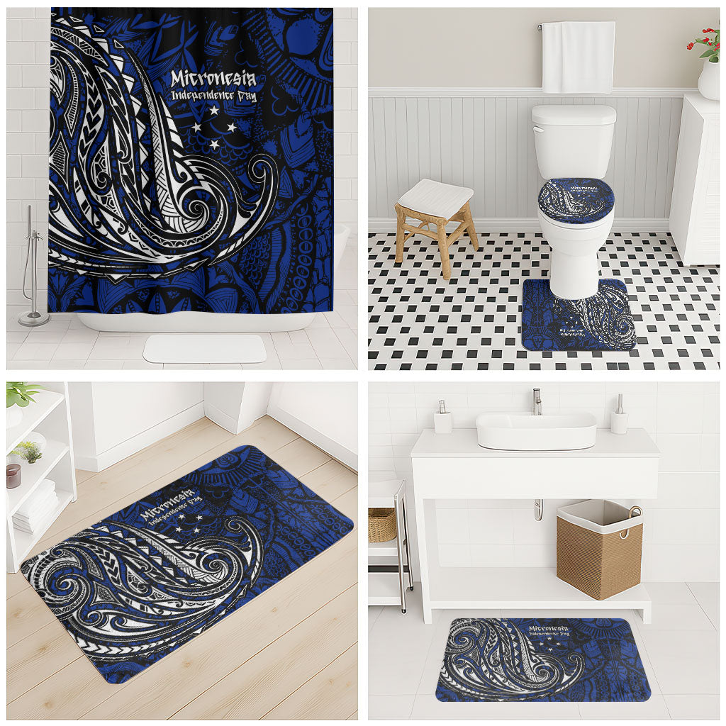 Micronesia Independence Day FSM Bathroom Set Tribal Tattoo Pattern Flag Seal Heritage TS04 - Polynesian Pride