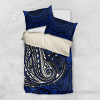 Micronesia Independence Day FSM Bedding Set Tribal Tattoo Pattern Flag Seal Heritage TS04 US Twin 172cm x 218cm Blue Black - Polynesian Pride