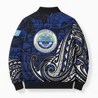 Micronesia Independence Day FSM Bomber Puffer Jacket Tribal Tattoo Pattern Flag Seal Heritage TS04 - Polynesian Pride