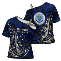 Micronesia Independence Day FSM Cross Shoulder Shirt Tribal Tattoo Pattern Flag Seal Heritage TS04 - Polynesian Pride